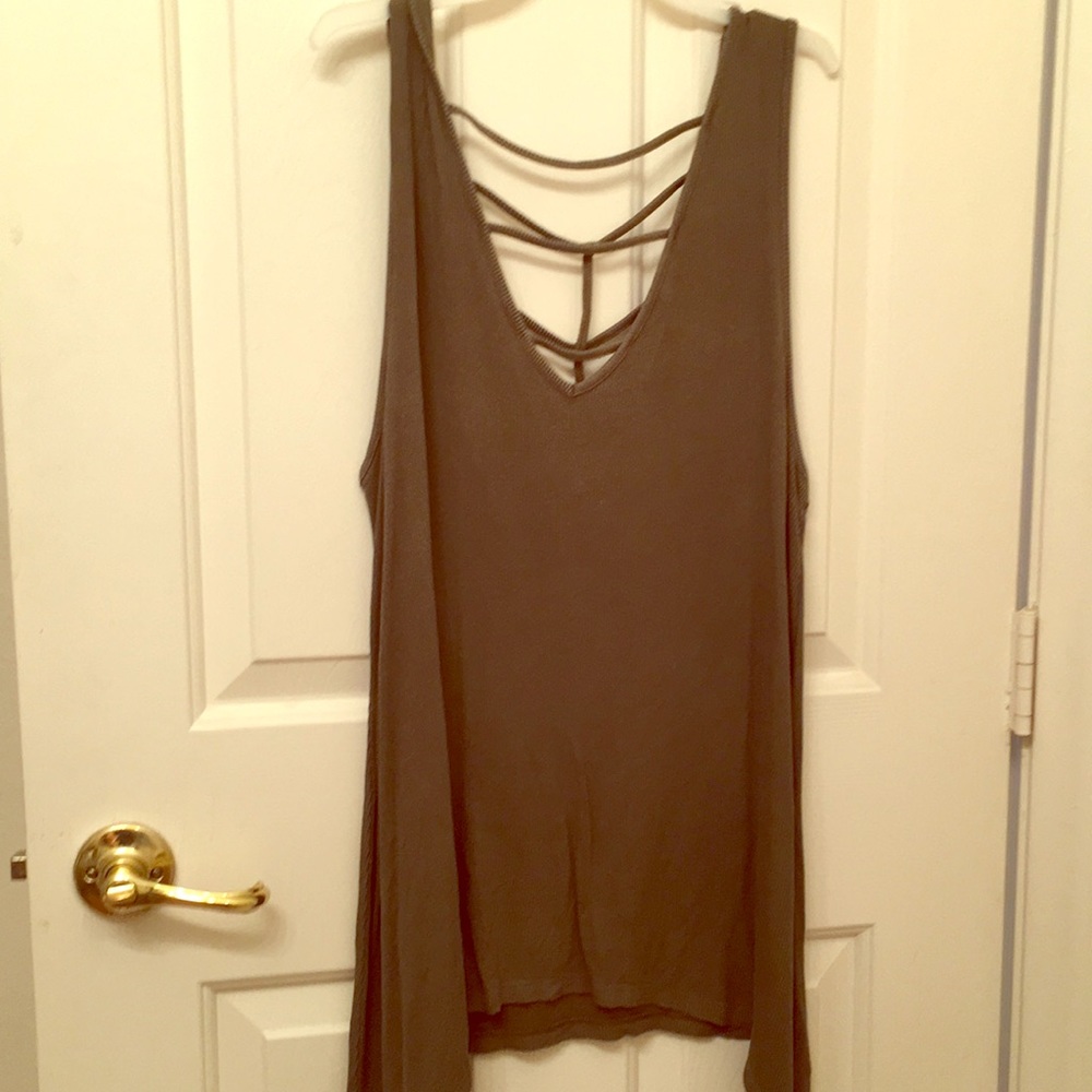 Americans Eagle Olive Cross Strap Tank